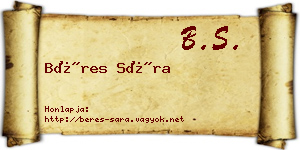 Béres Sára névjegykártya